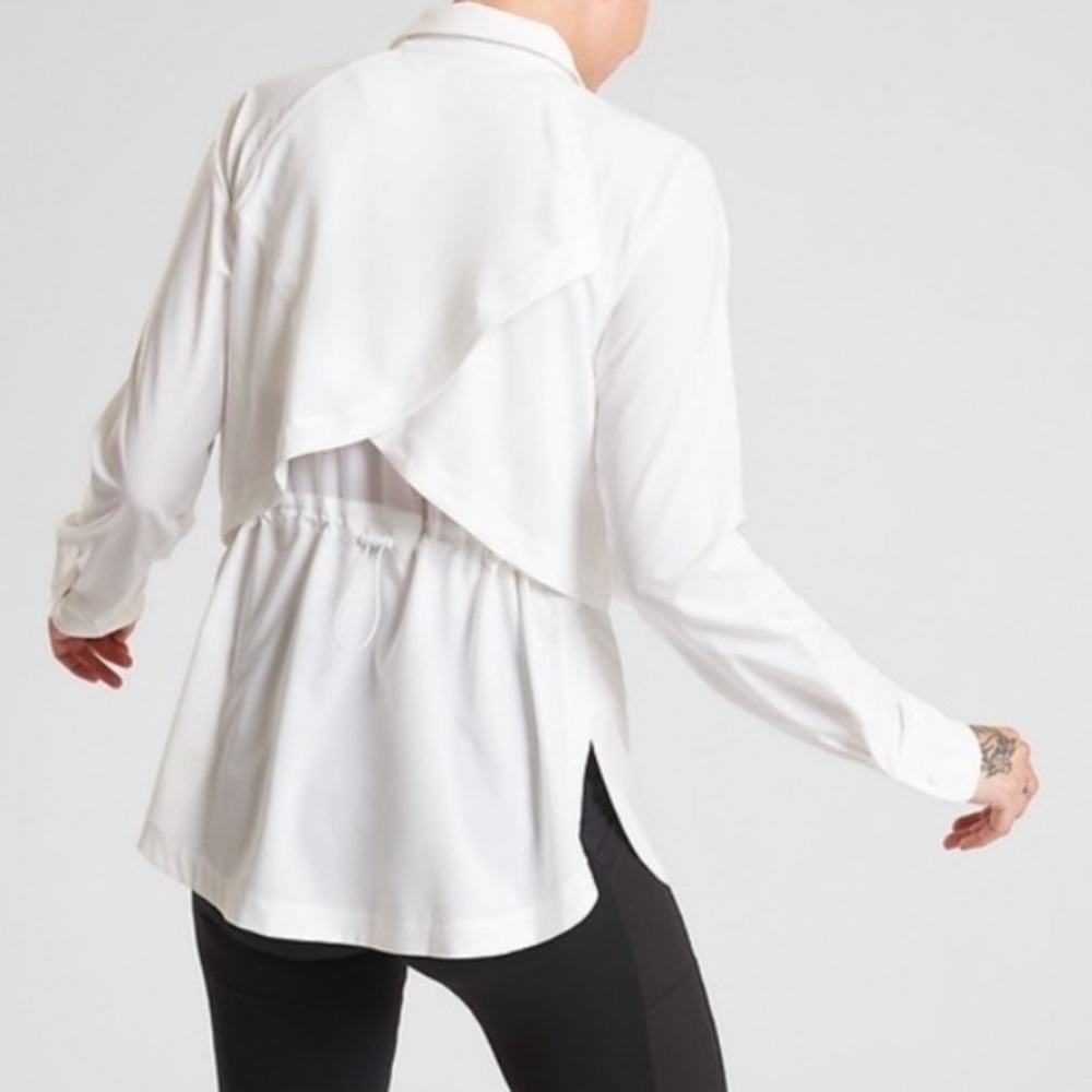 Athleta Snap Button Down Winter White Northstar T… - image 1